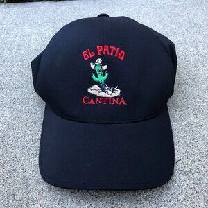 EL PATIO CANTINA Fitted Hat Flex Fit Delta S/M Men's Black Simi Valley Cap